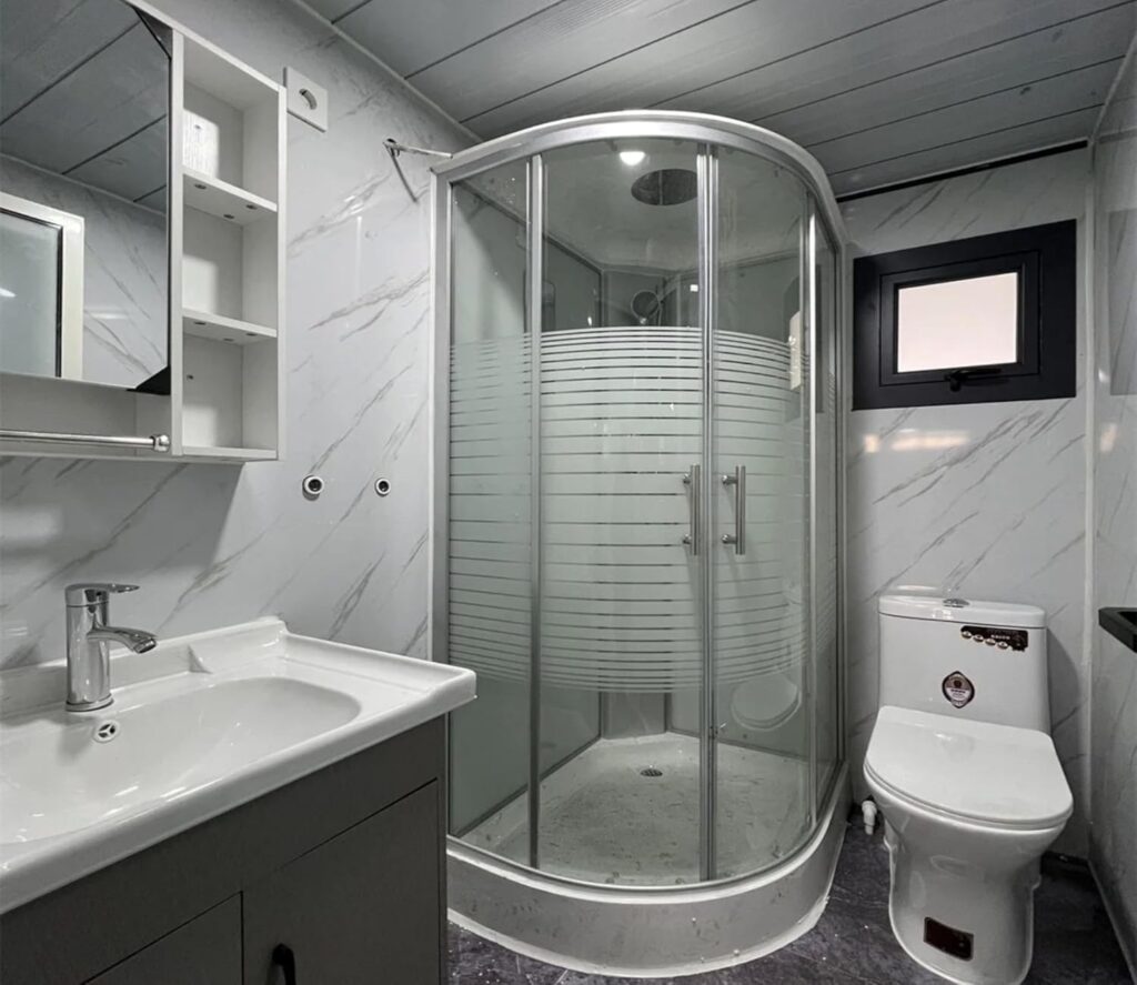 40FT Tiny Homes Portable Prefab House with 3 Bedroom, 1 Full Equiped Bathroom and Kitchen, Prefabricated Container House for Adults Living, Foldable Mobile...